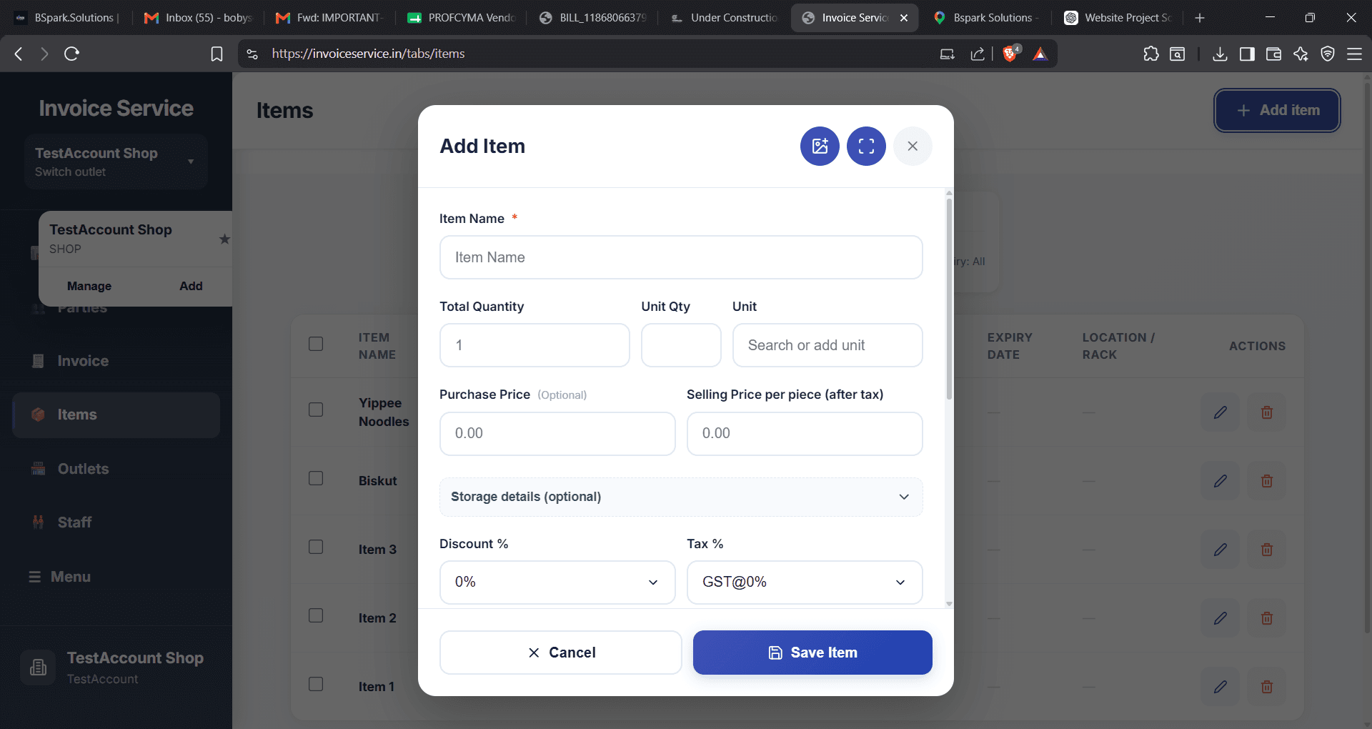 Bspark Laundry ERP – Multi-Branch Management